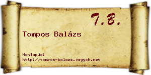 Tompos Balázs névjegykártya